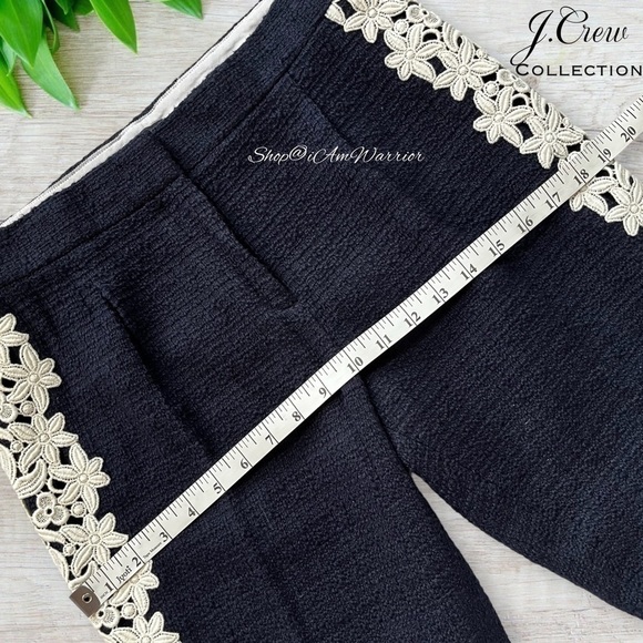 J.Crew Collection NWT rare guipure lace stripe navy tuxedo pants Shop@iamwarrior - Picture 10 of 14